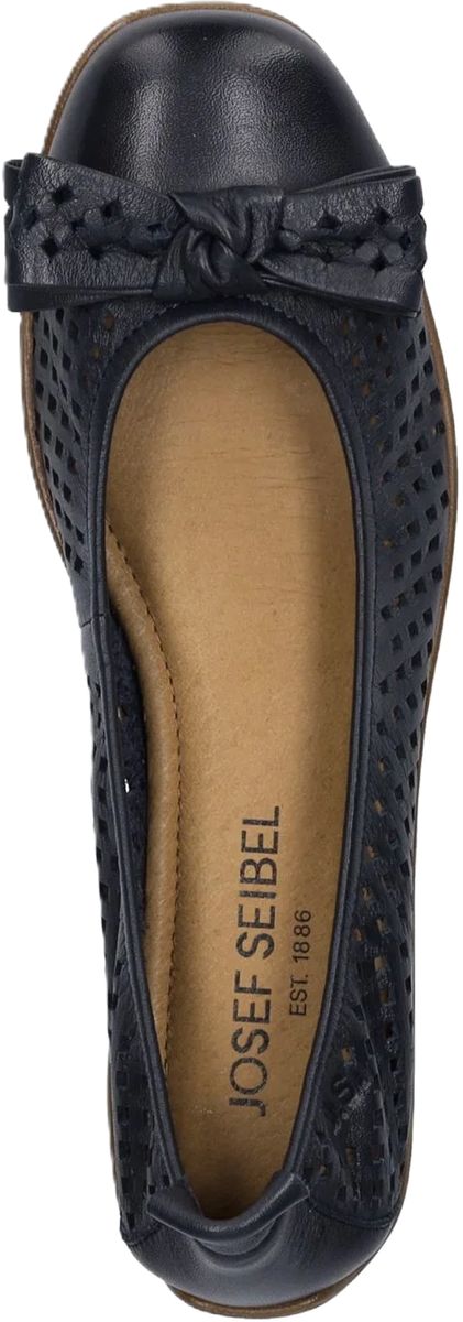 Perforierte Leder-Ballerinas mit Schleife