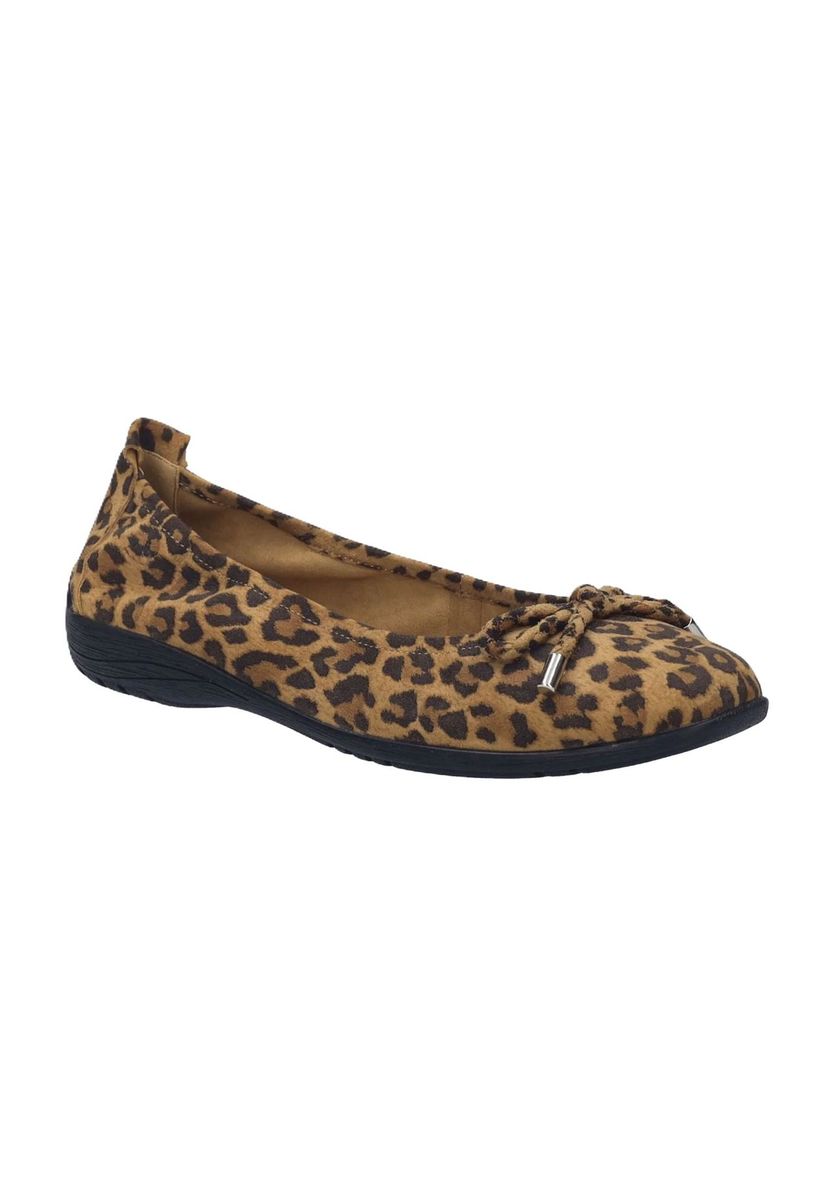 Leopard-Print Ballerinas aus Wildleder