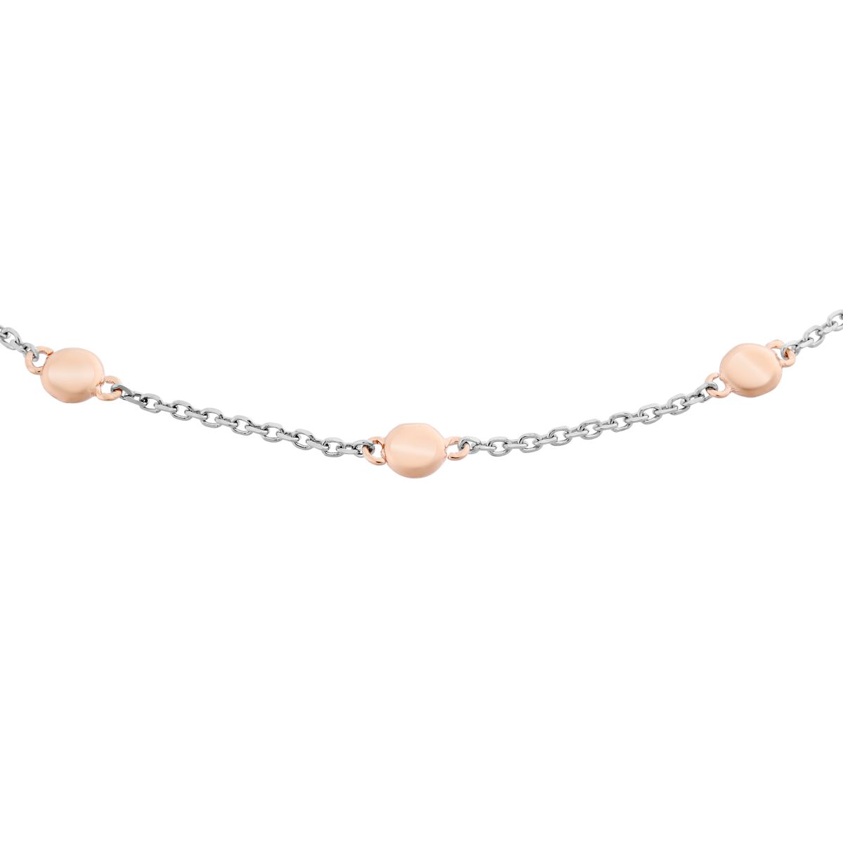 Elegantes bicolores Gliederkettenarmband mit Kreisen