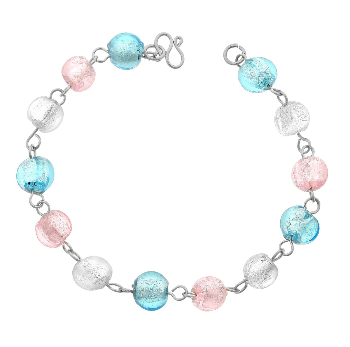 Armband mit pastellfarbenen Glasperlen