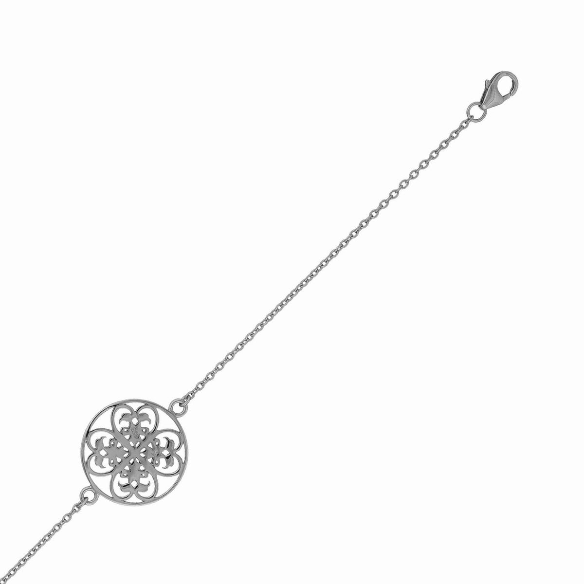 Armband aus Sterlingsilber mit Blumenmedaillon