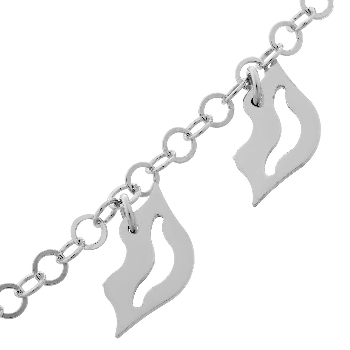 Silbernes Armband mit abstrakten Anhängern