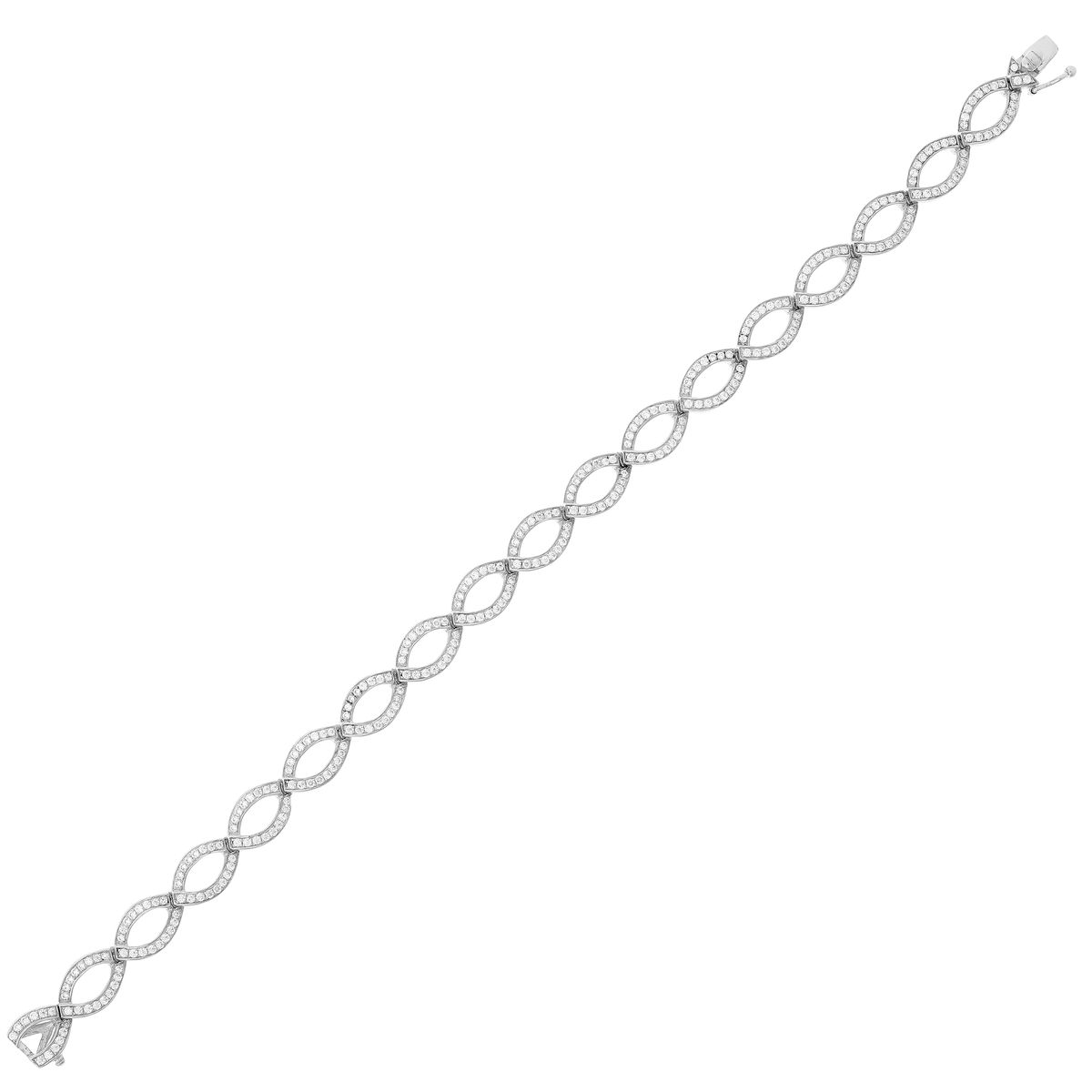 Funkelndes Gliederketten-Armband aus Sterlingsilber