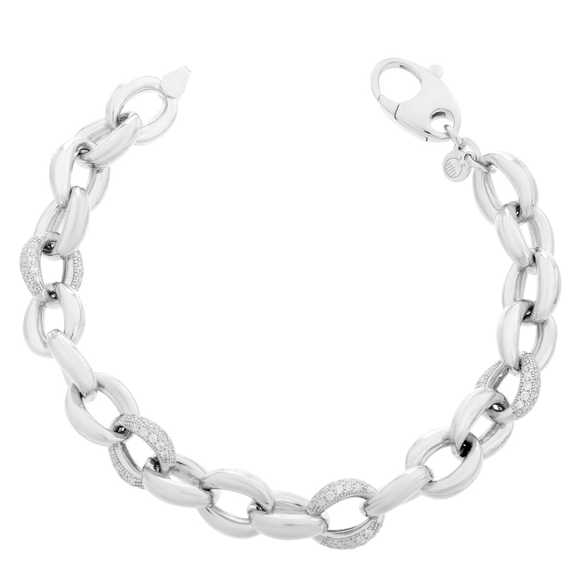 Gliederarmband aus Sterlingsilber mit Pavé