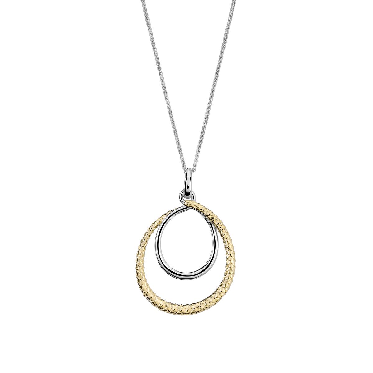 Zweifarbige Halskette mit ineinandergreifenden Ringen