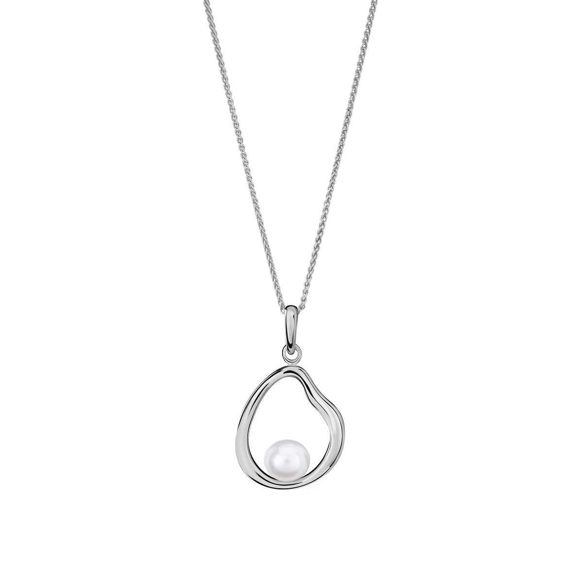 Elegante Silberkette mit Perlenanhänger