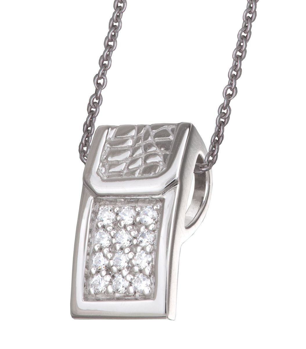 Halskette mit Pavé und Struktur-Anhänger