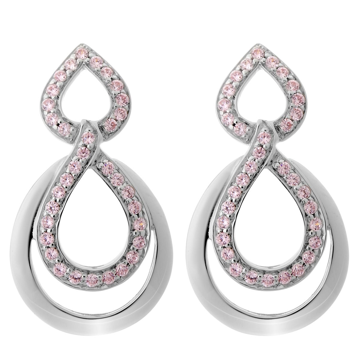 Elegante Tropfenohrringe mit Pavé-Besatz