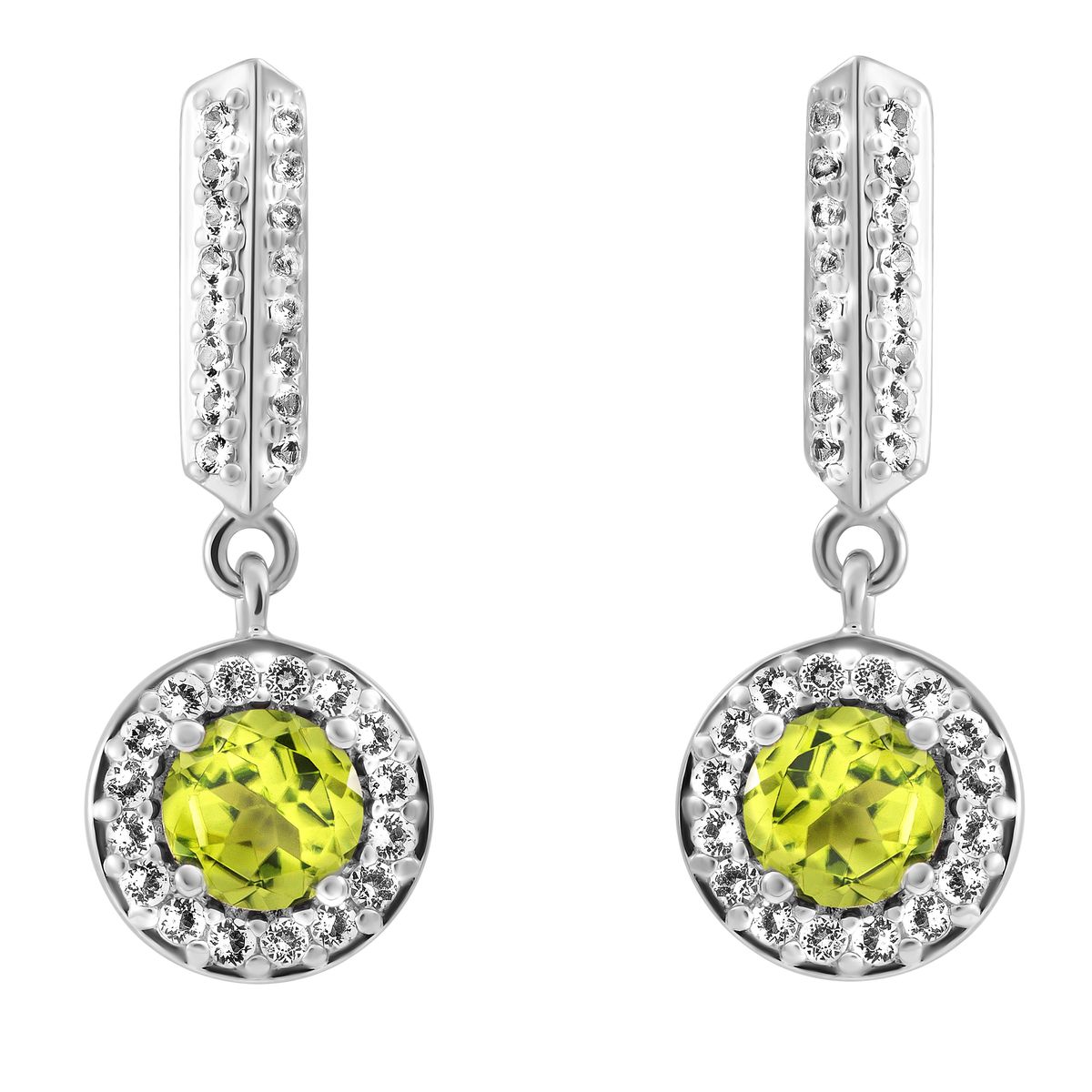 Elegante Halo-Tropfenohrringe mit Pave-Besatz