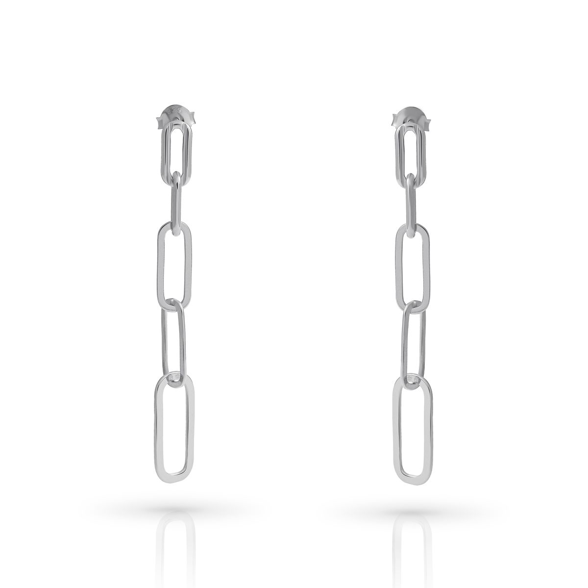 Lange Sterling-Silber Paperclip-Ohrhänger