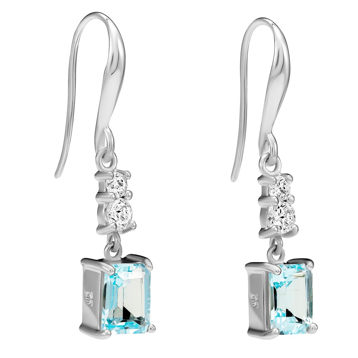 Elegante Sterling-Silber-Ohrhänger mit Edelsteinen
