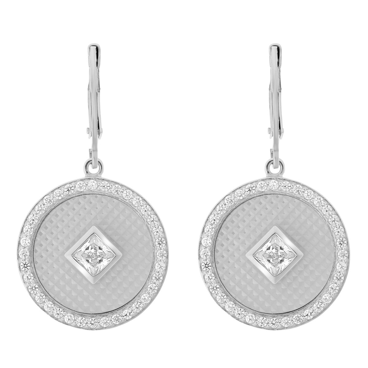 Geometrische Tropfenohrringe aus Sterlingsilber