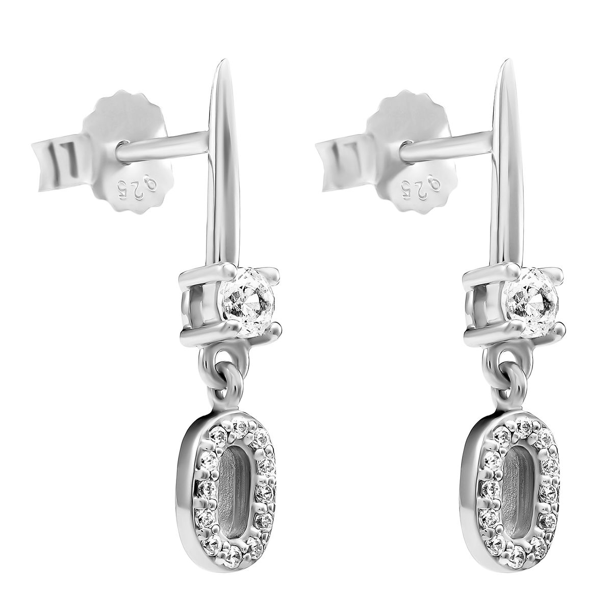 Elegante Tropfenohrringe mit Solitär-Zirkonia