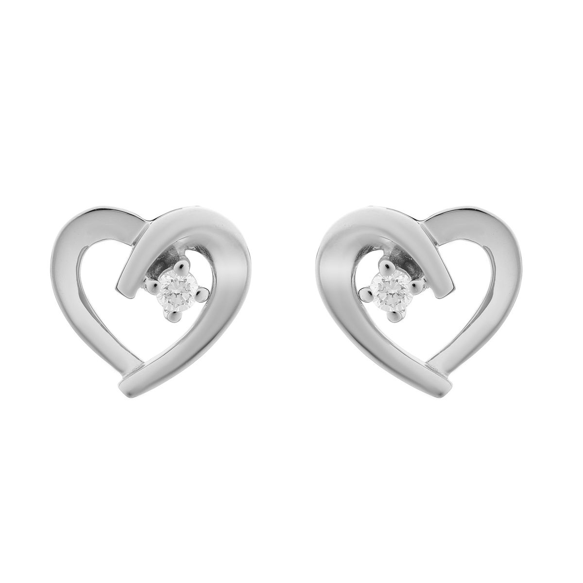Elegante Herz-Ohrstecker aus Silber