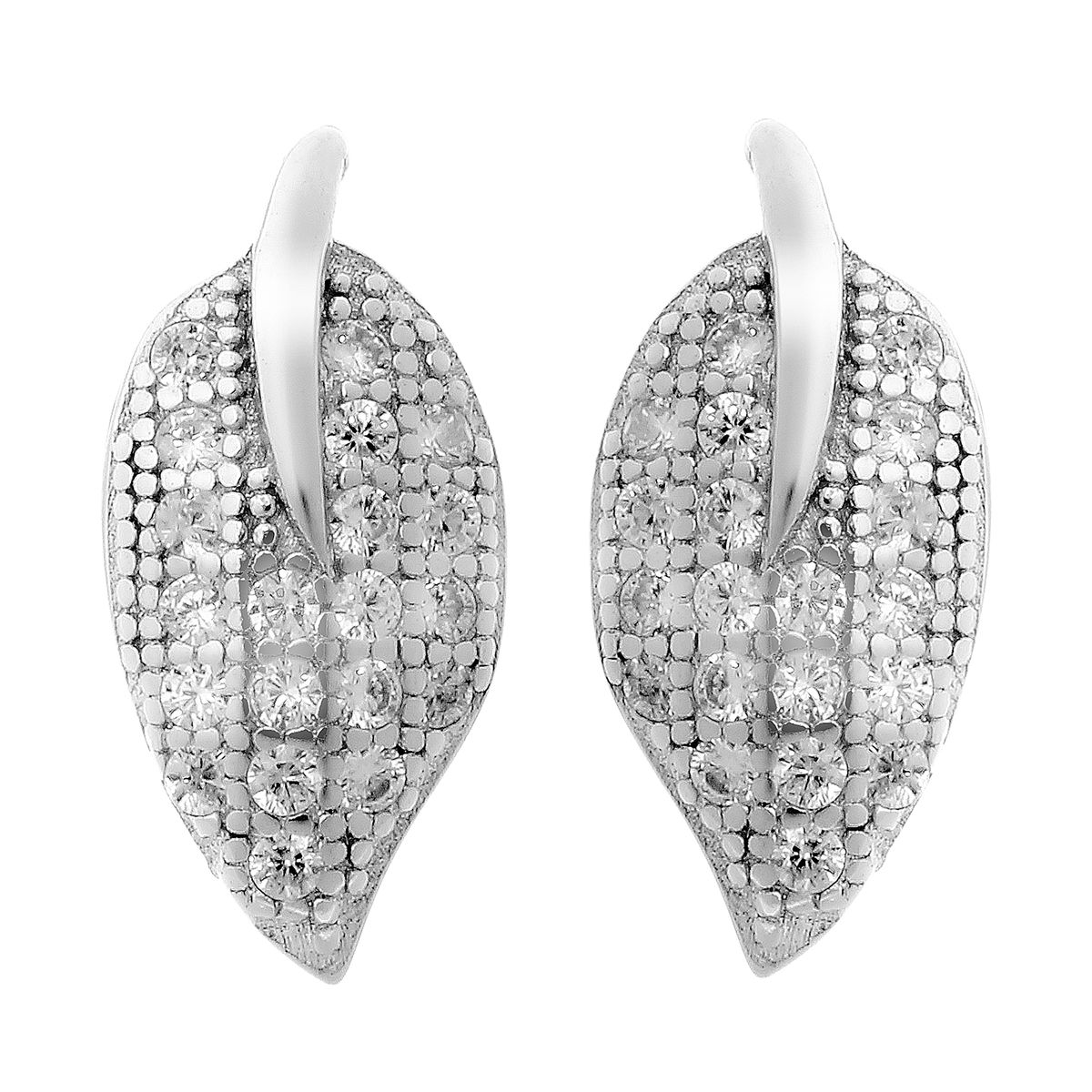 Pavé-Ohrstecker in Blattform