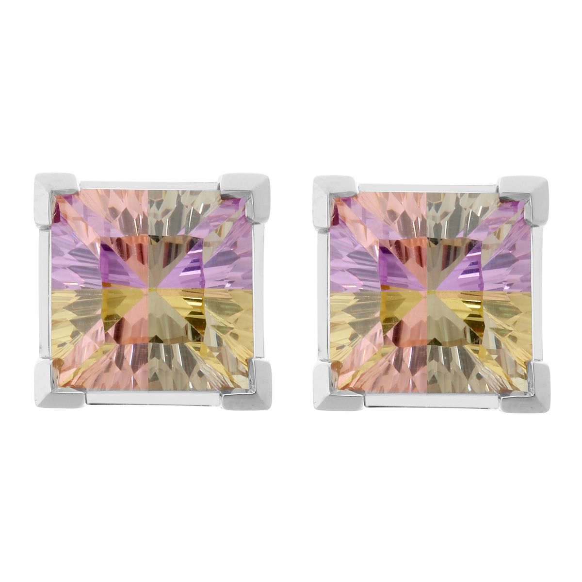 Quadratische schillernde Ohrstecker