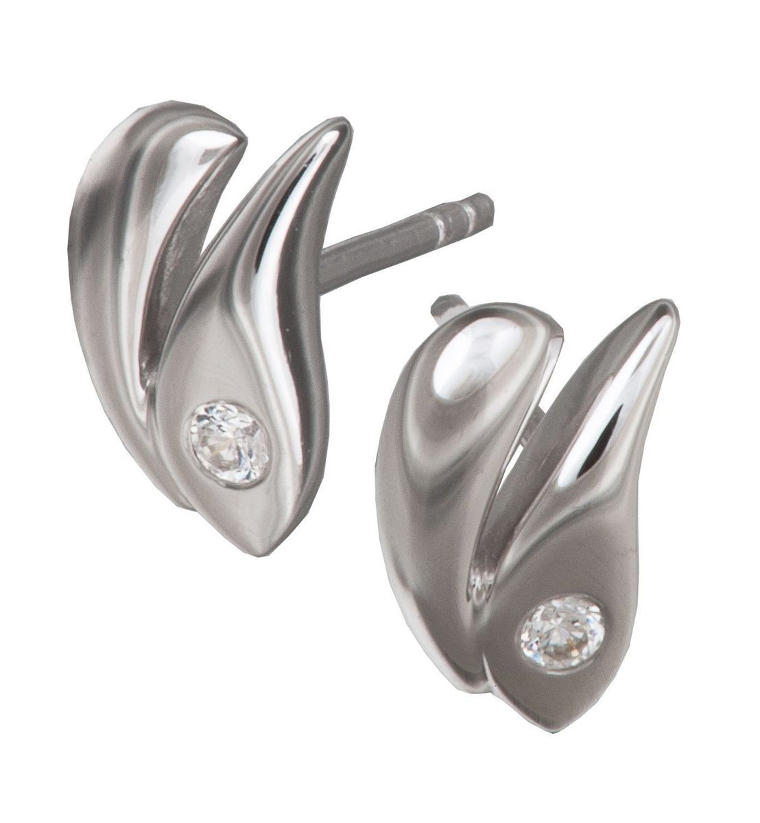 Elegante geschwungene Silberohrstecker