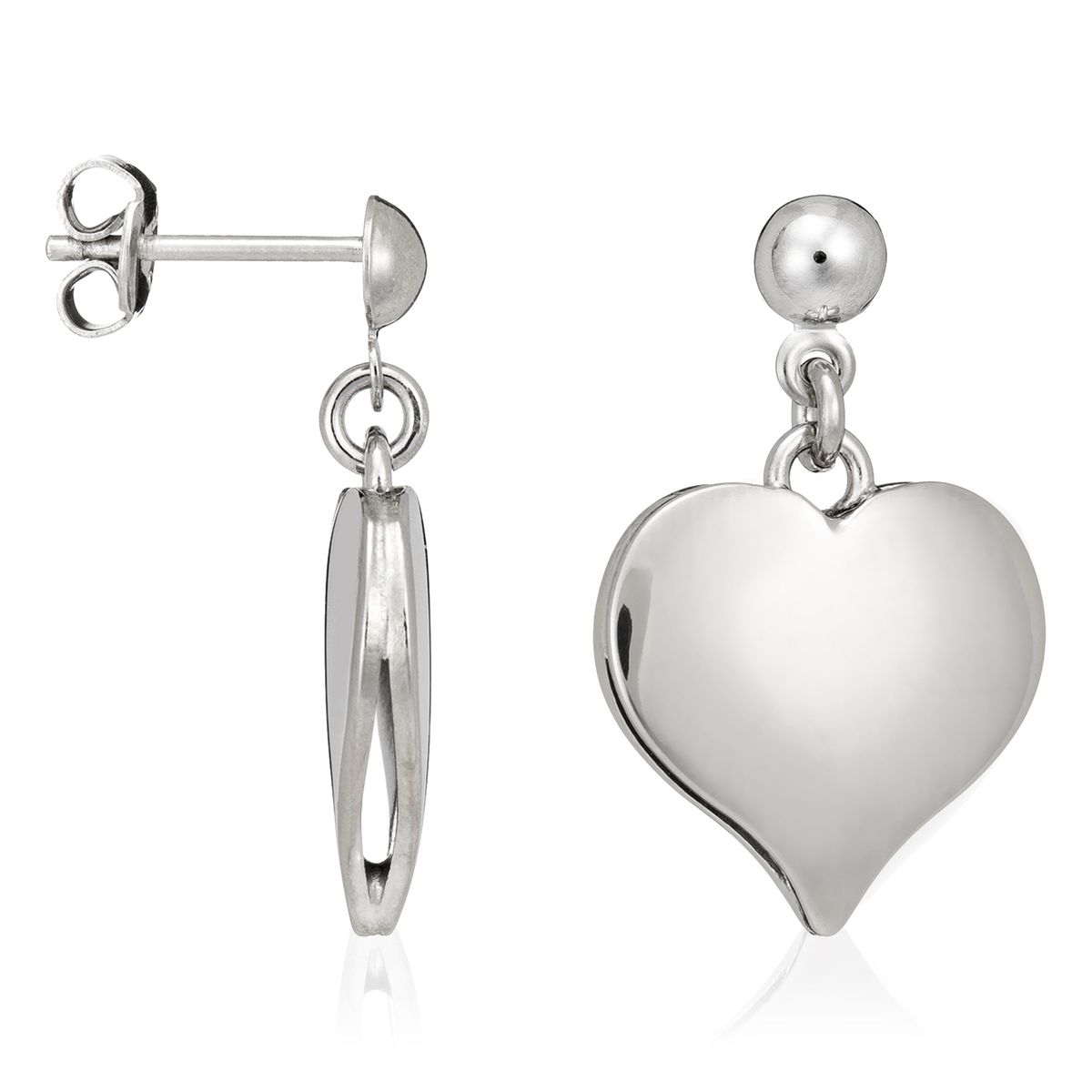 Herz-Ohrhänger aus Sterlingsilber
