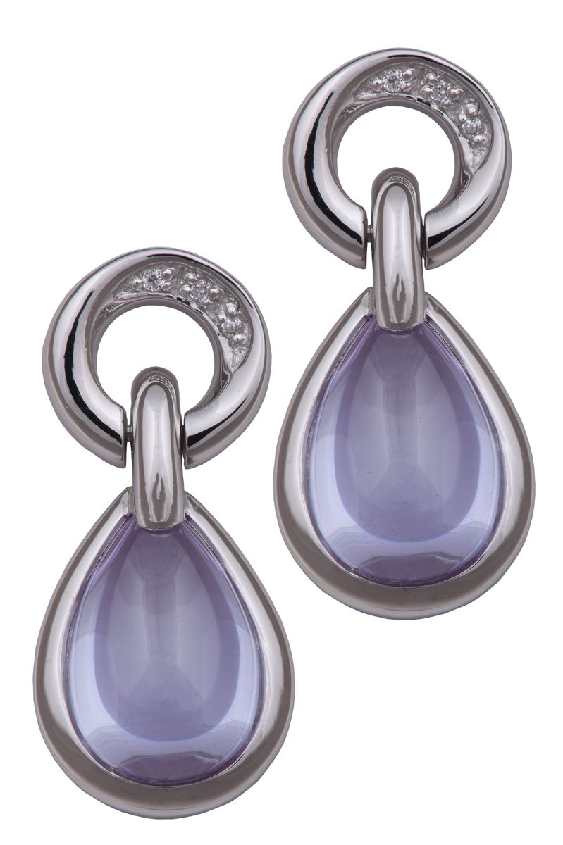 Tropfenohrringe aus Sterlingsilber mit Lavendelstein
