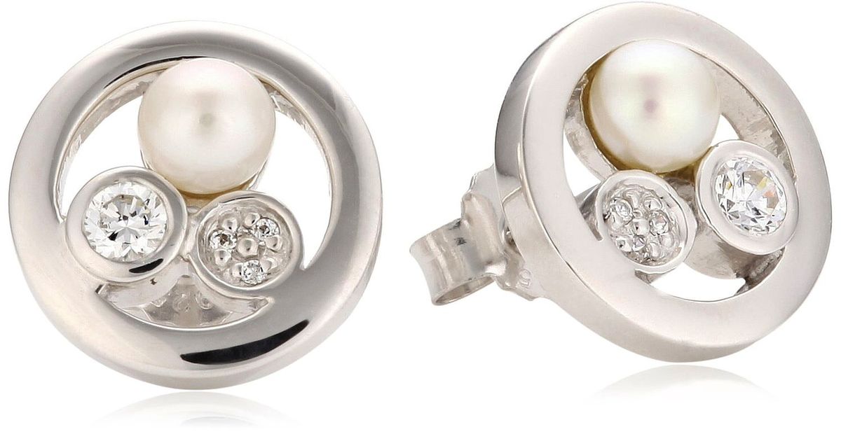 Ohrstecker mit Perle und Zirkonia
