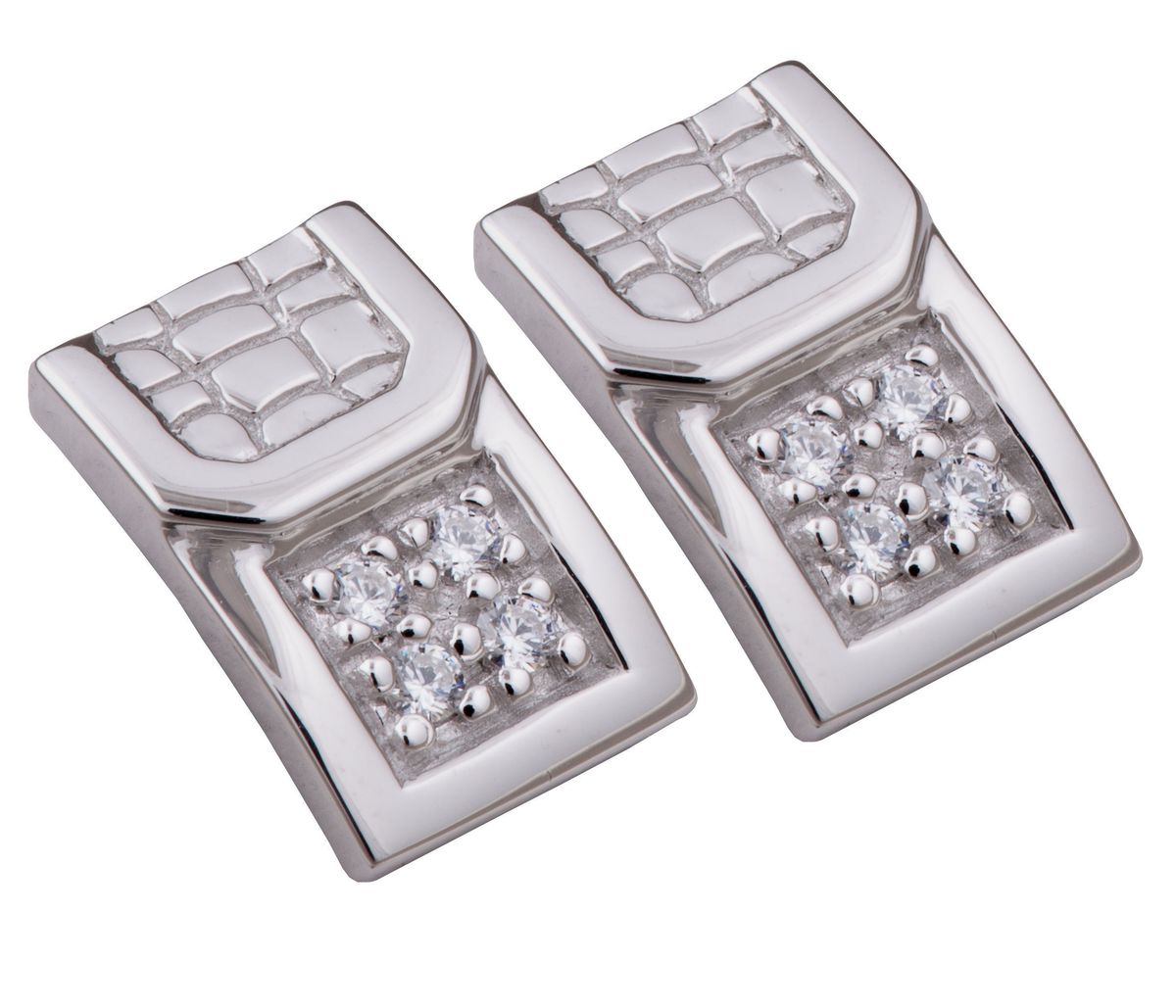 Geometrische Strukturierte Silber-Ohrstecker