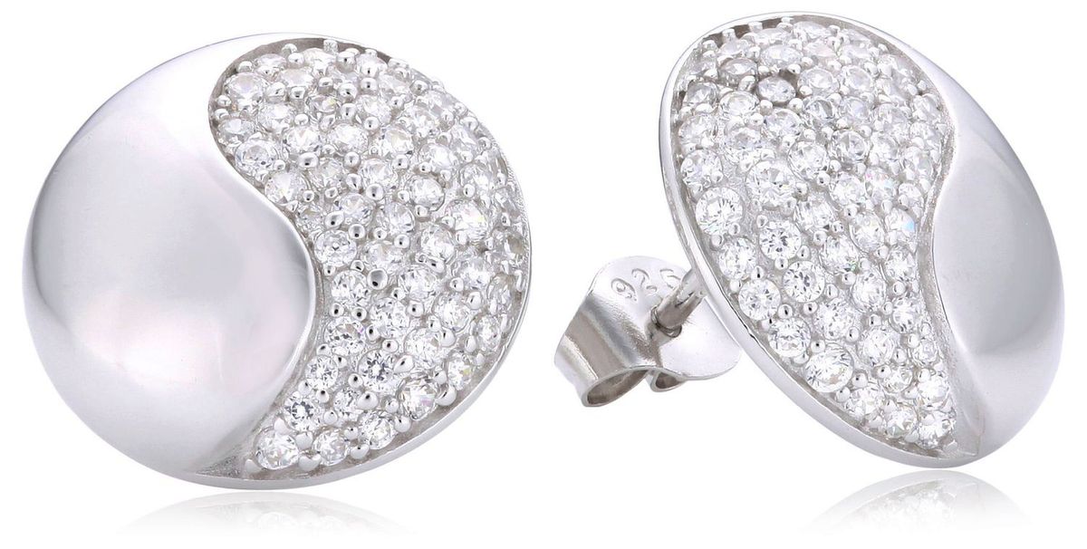 Elegante geschwungene Pavé-Ohrstecker