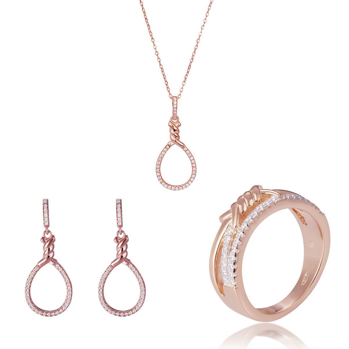 Elegantes Schmuckset mit gedrehten Schlaufen