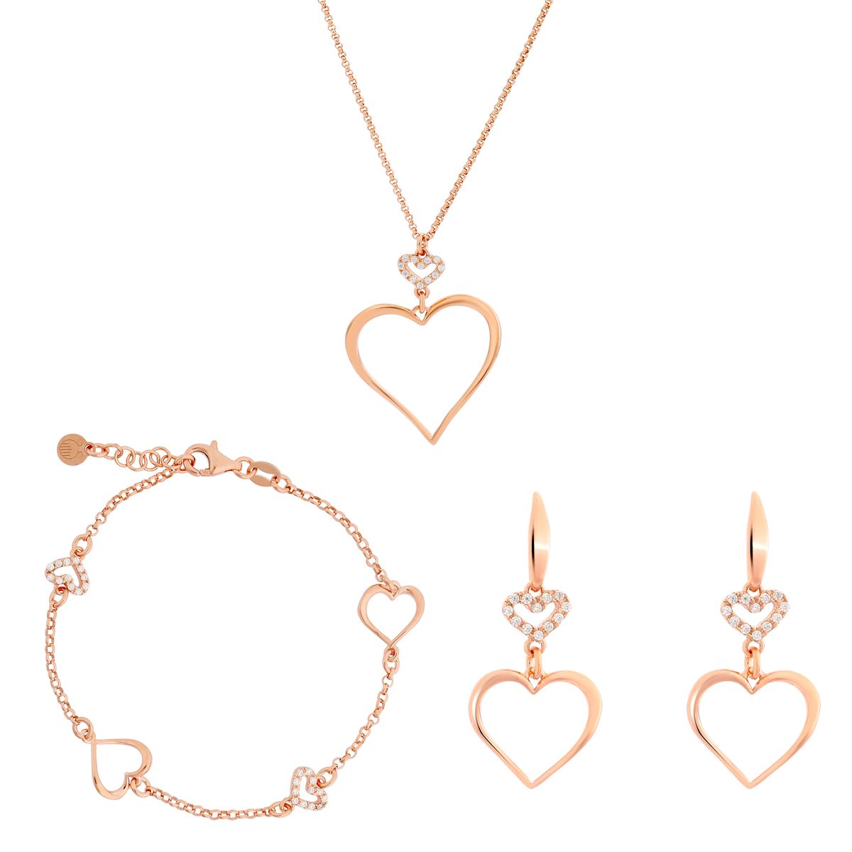 Schmuckset mit offenen Herzen
