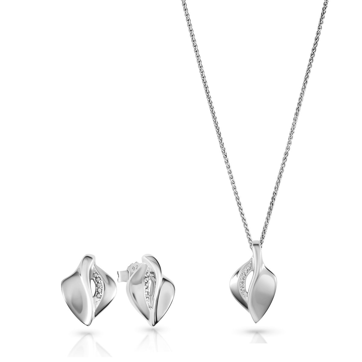 Elegantes geschwungenes Silber-Schmuckset