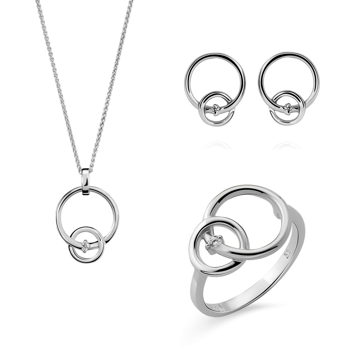 'Antoine' Schmuckset mit verschlungenen Kreisen