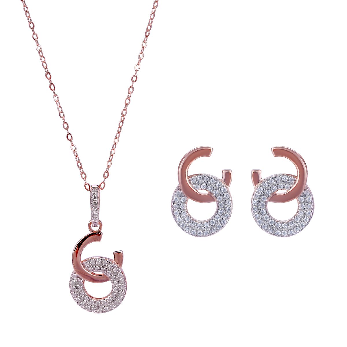 Schmuckset mit ineinandergreifenden Kreisen