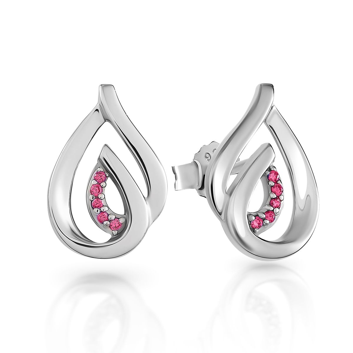 Tropfen-Schmuckset mit rosa Steinen