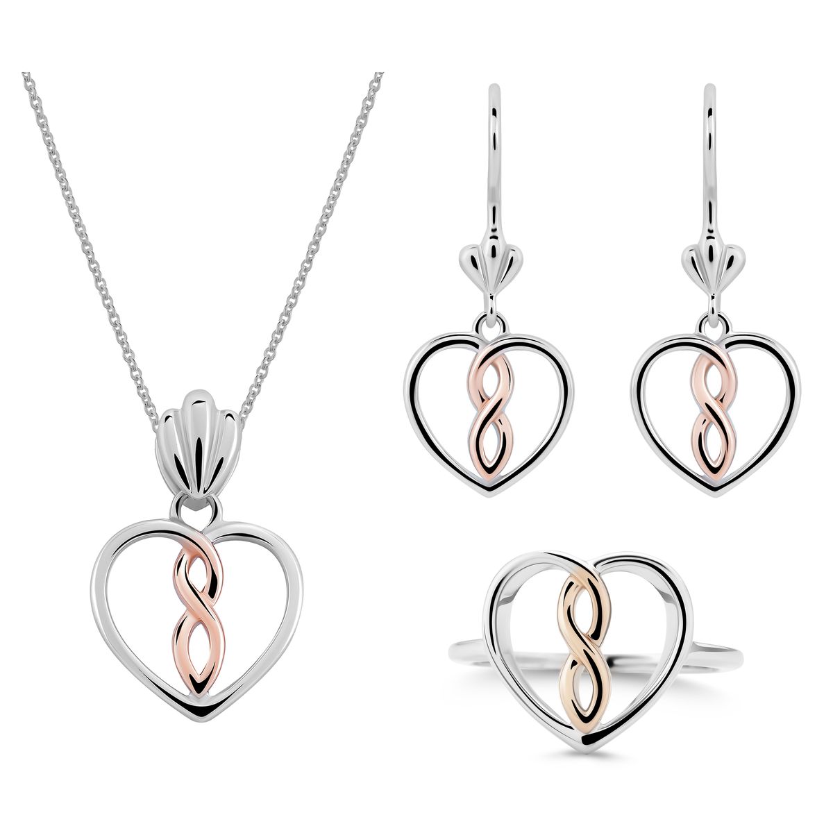 Herz- und Unendlichkeits-Schmuckset