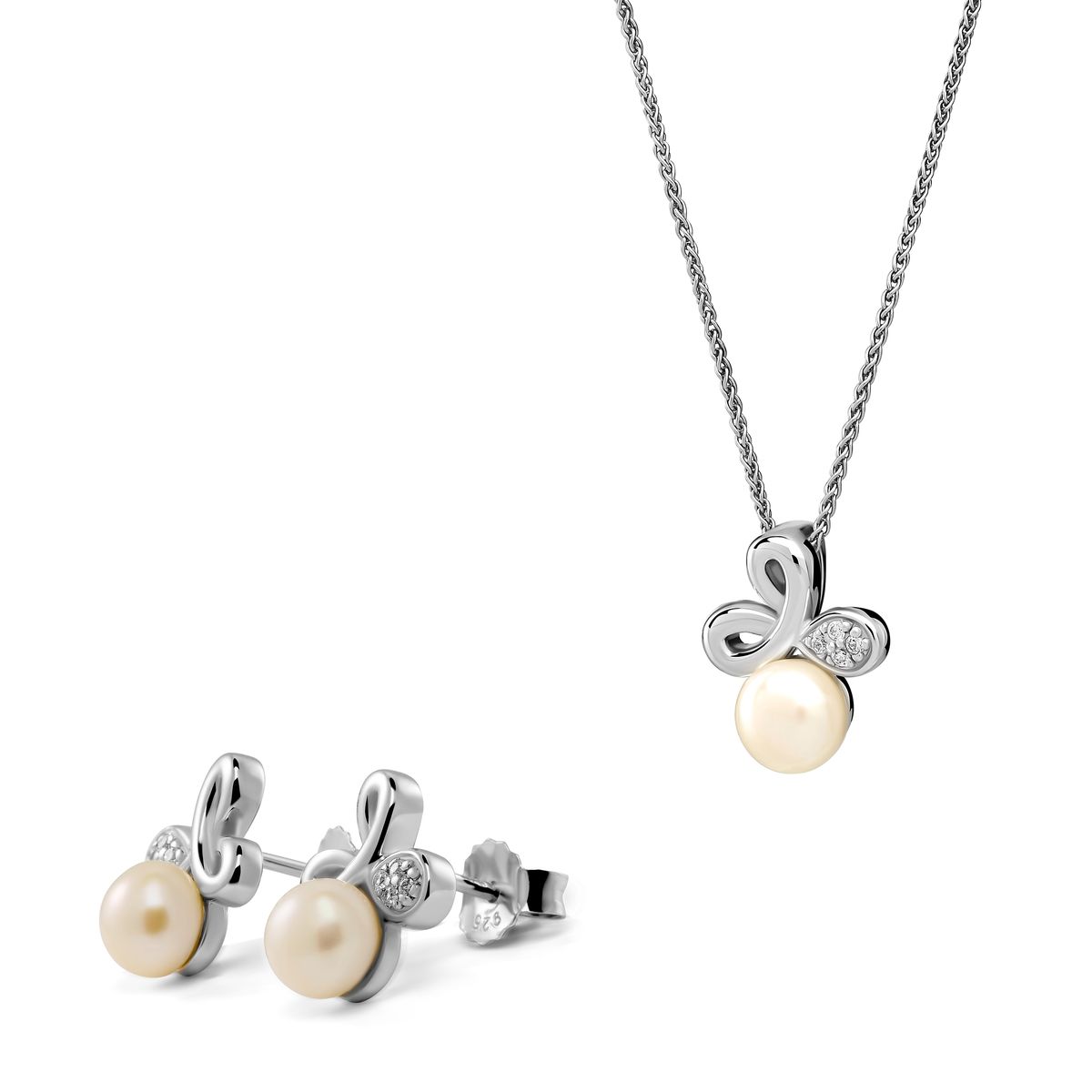 Elegantes Perlen- und Silber-Schmuckset