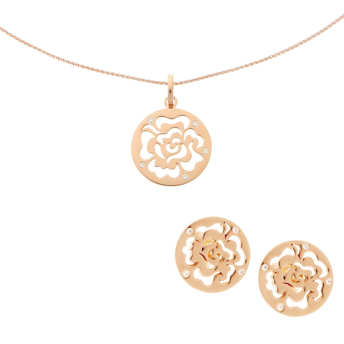'Fiore' Schmuckset mit Blumenausschnitt