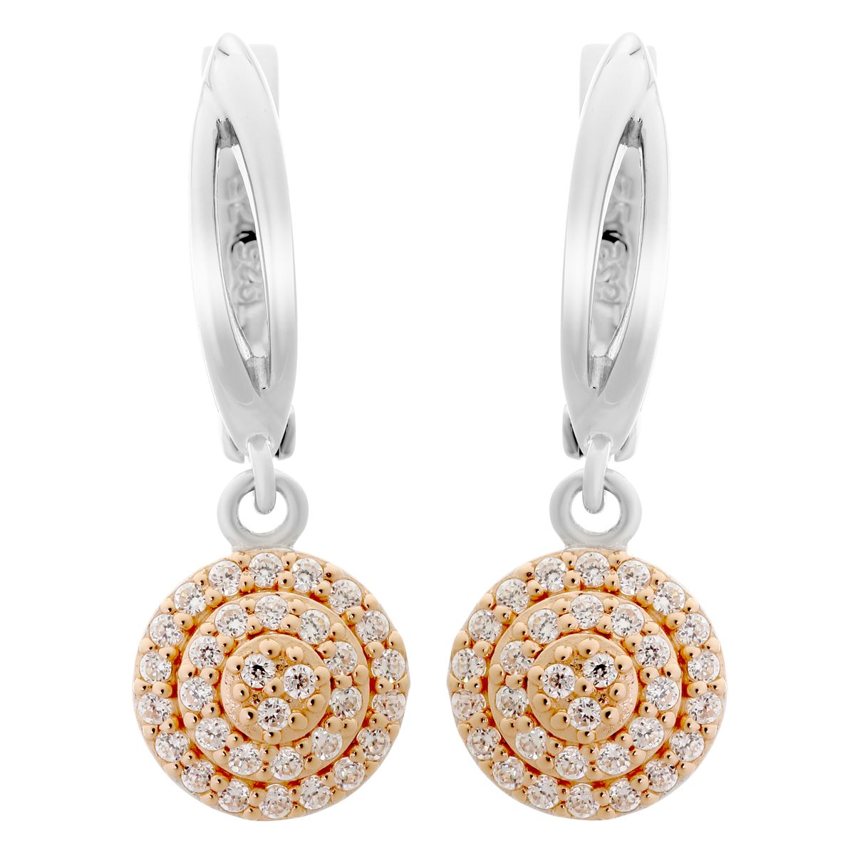 Zweifarbiges Schmuckset mit runden Halos
