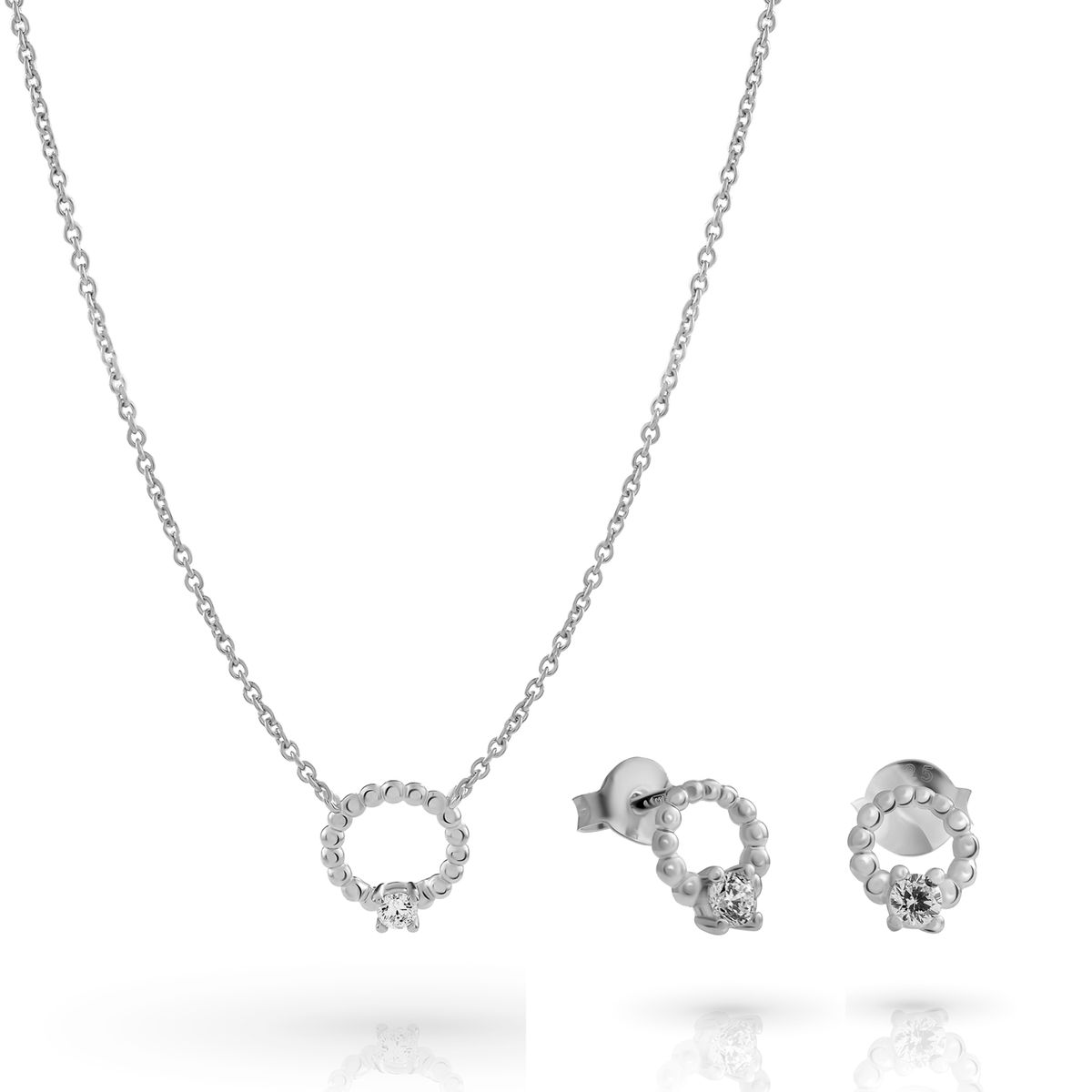 Schmuckset mit Perlenkreis-Anhänger