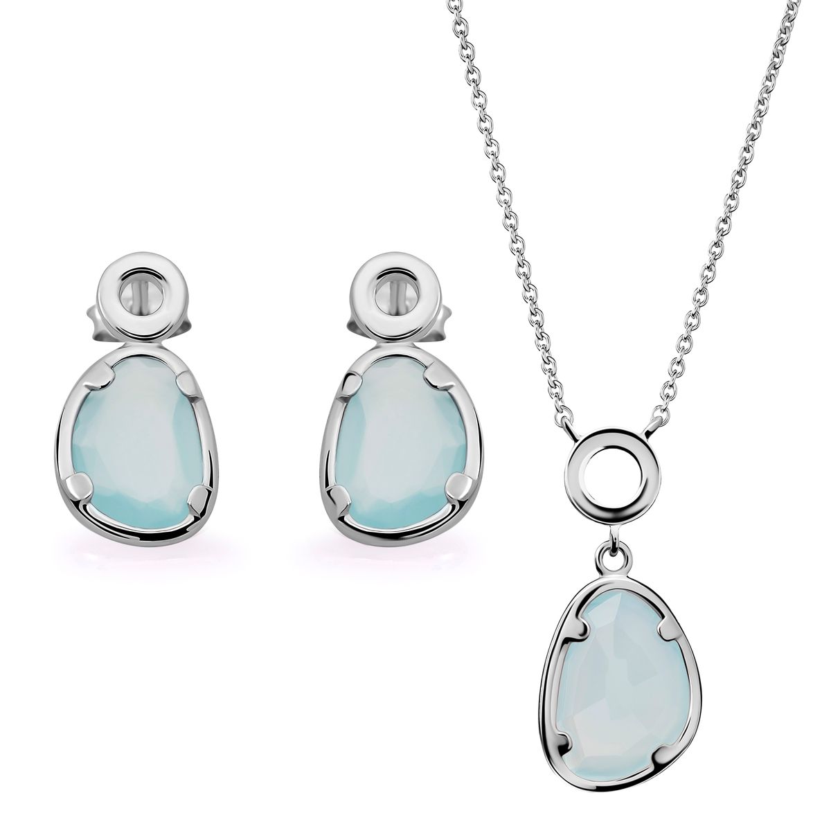 Schmuckset in organischer Kieselform