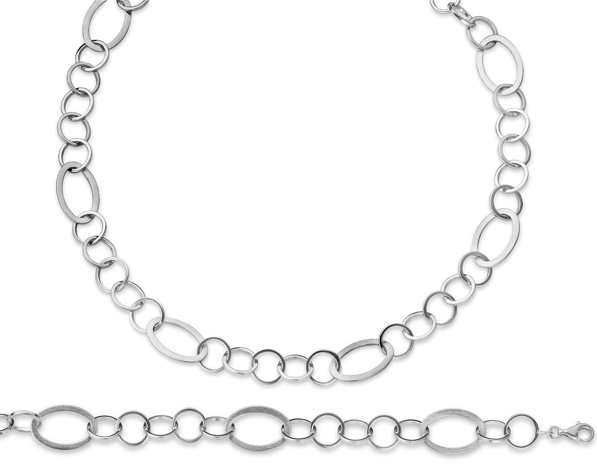 Strukturiertes Oval-Gliederschmuck-Set