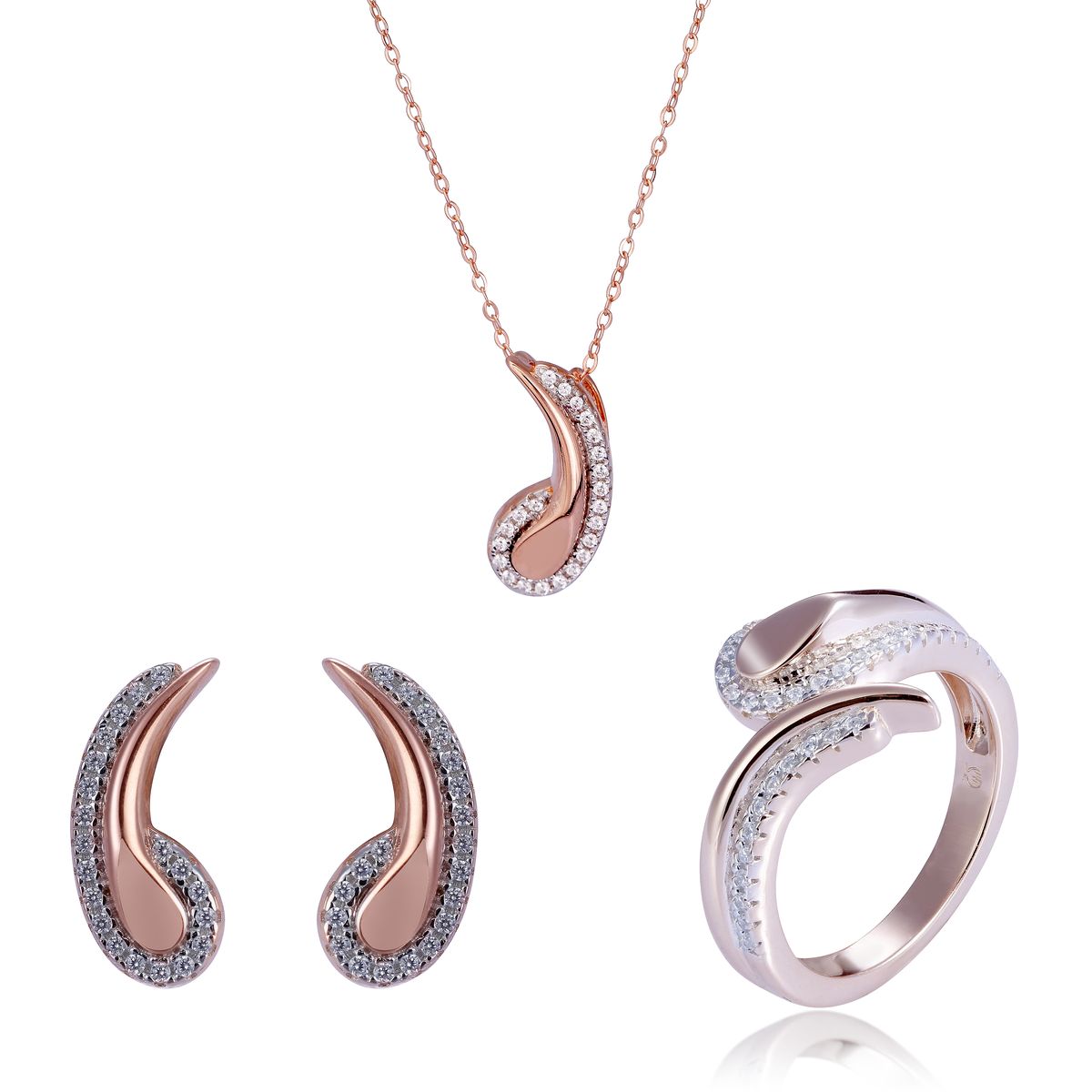 Elegantes Roségold Schmuck-Set