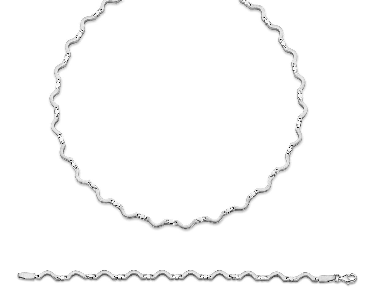 Wellenförmiges Halsketten und Armband Set