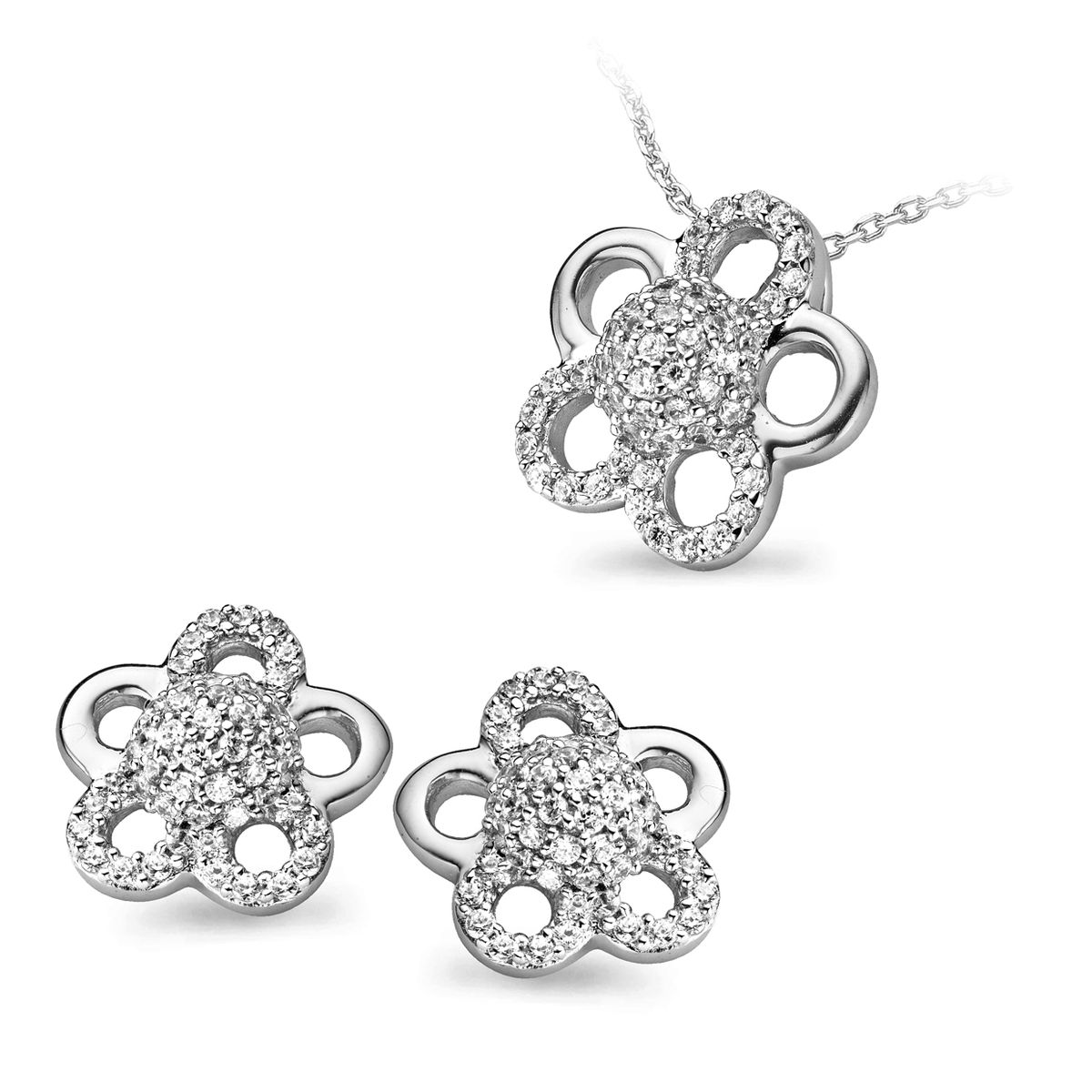 Funkelndes florales Schmuckset