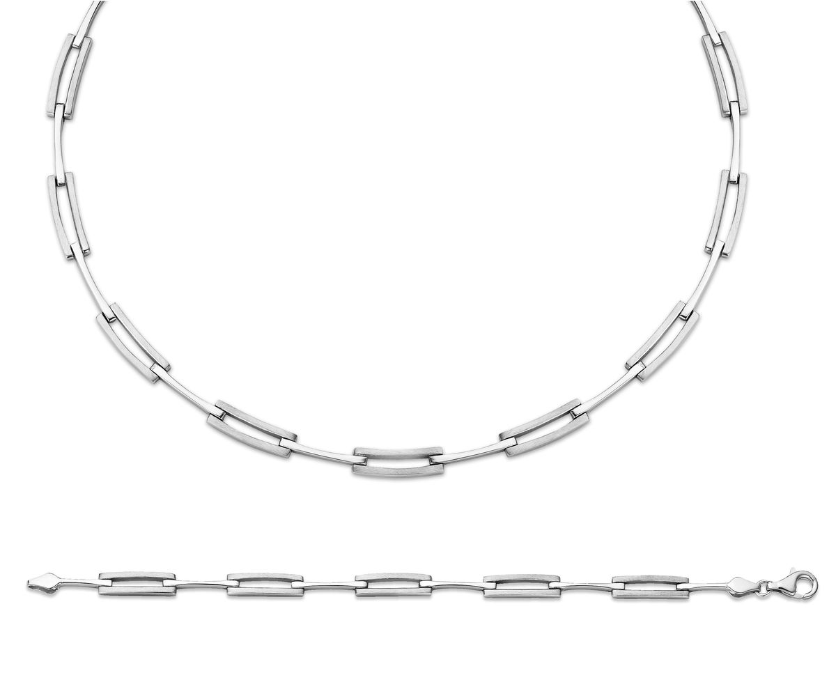 Minimalistisches Schmuckset mit Rechteckgliedern