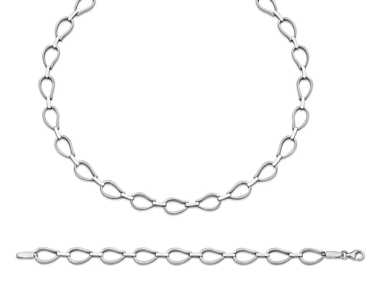 Schmuckset mit Tropfengliedern aus Silber