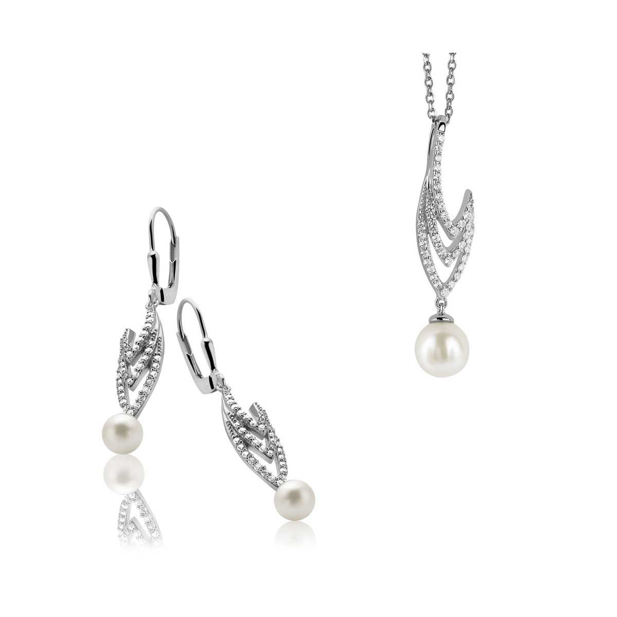 Schmuckset mit Perlen und Kristallen