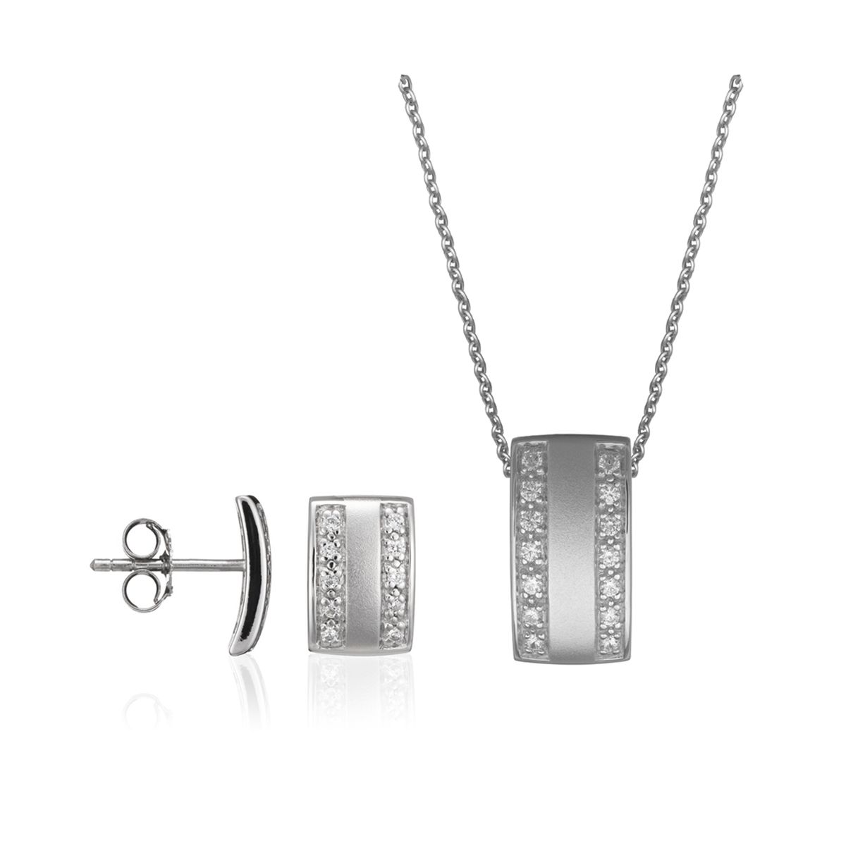 Geometrisches Pavé-Schmuckset