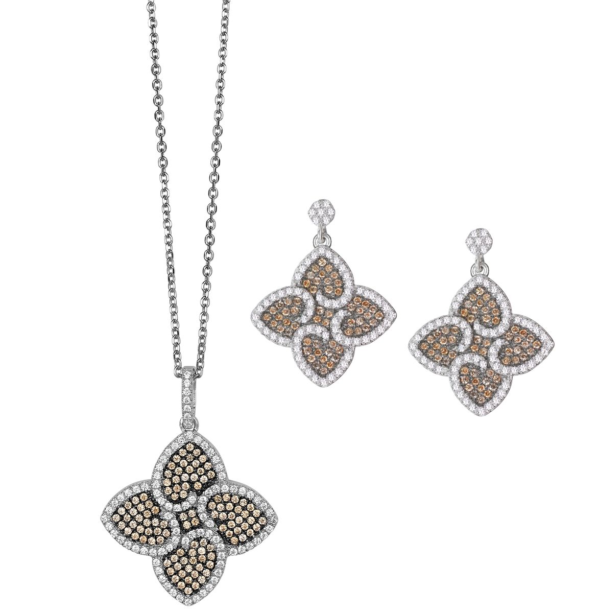 Funkelndes Kleeblatt Schmuck-Set