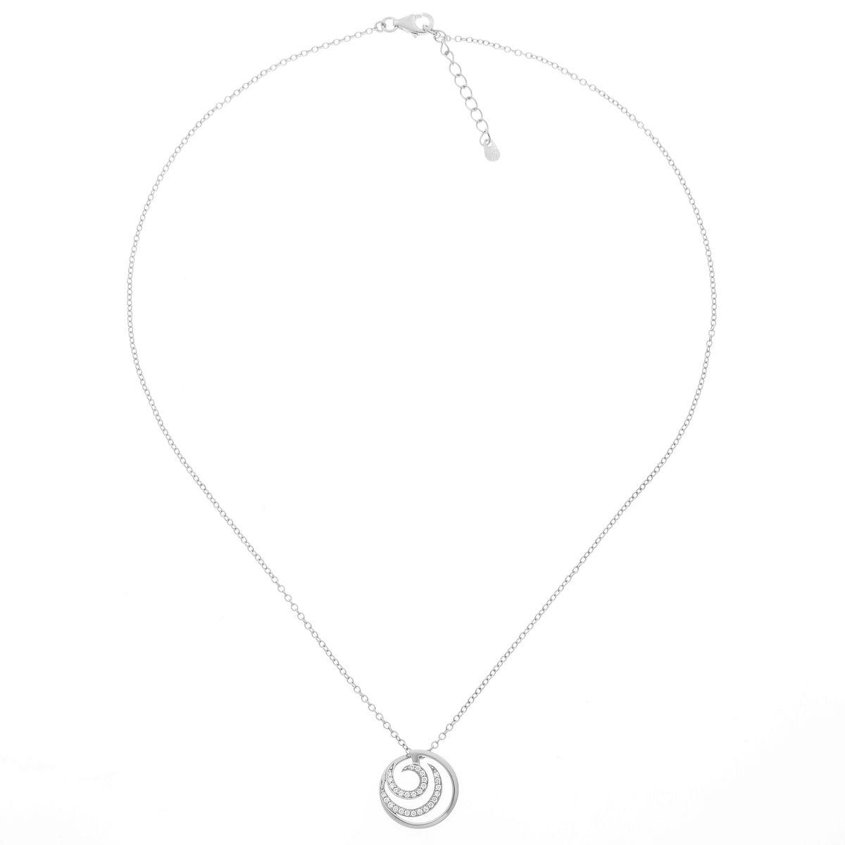 Elegante Silberhalskette mit Wirbelanhänger