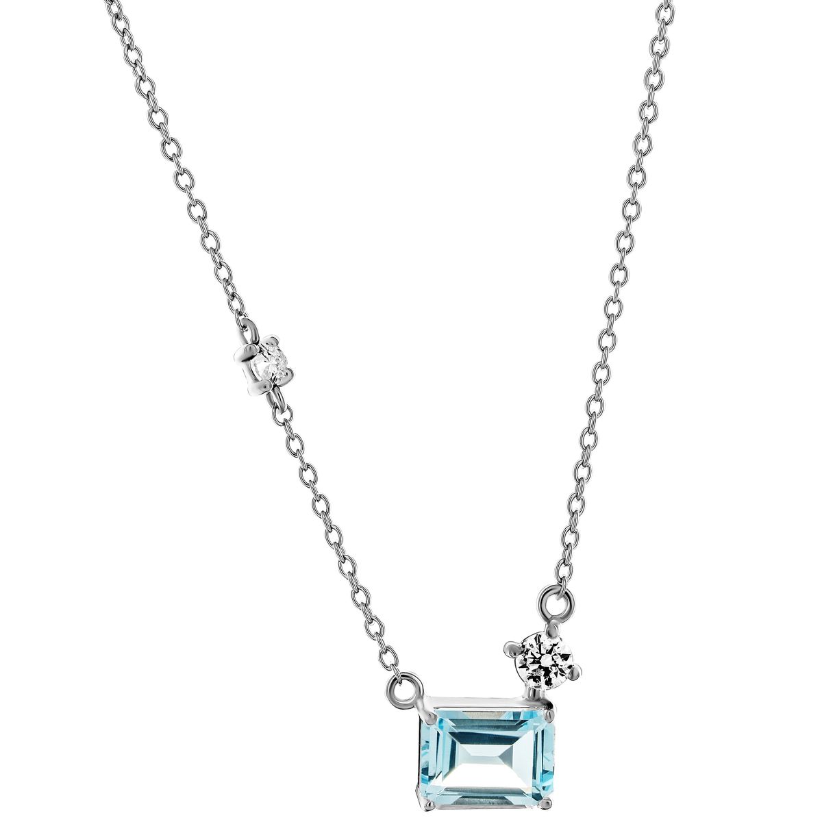 Elegante Fira Halskette mit blauem Stein