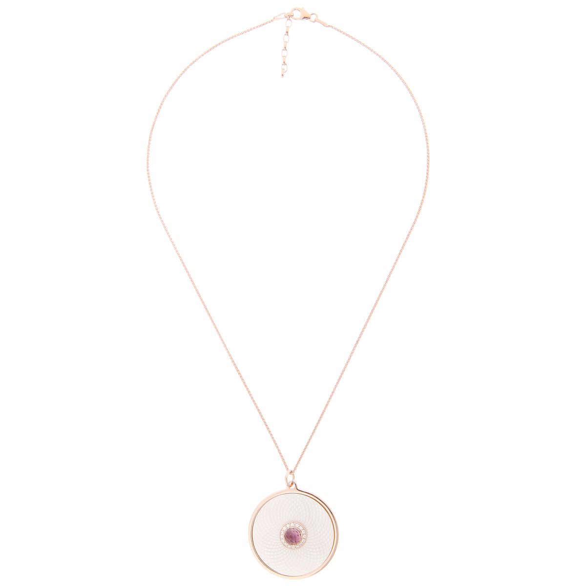 Geometrische Halskette mit Rosé-Anhänger